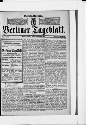 Berliner Tageblatt und Handels-Zeitung vom 18.09.1900