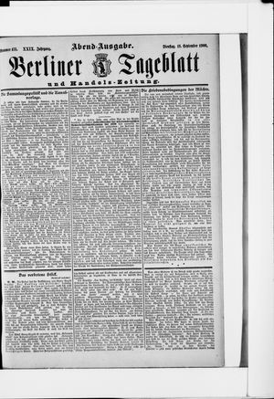 Berliner Tageblatt und Handels-Zeitung vom 18.09.1900
