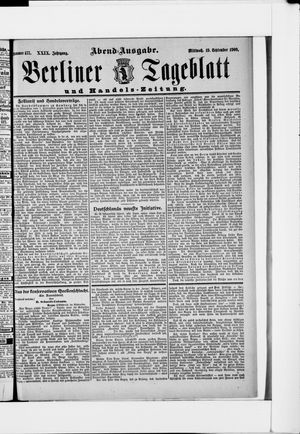 Berliner Tageblatt und Handels-Zeitung vom 19.09.1900