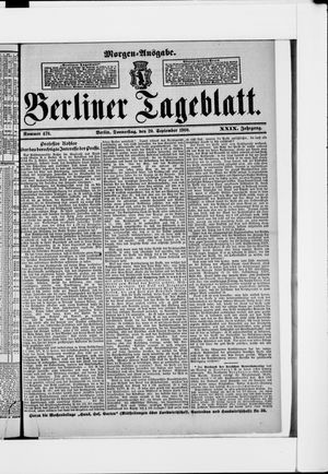 Berliner Tageblatt und Handels-Zeitung vom 20.09.1900