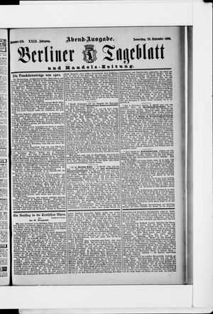 Berliner Tageblatt und Handels-Zeitung on Sep 20, 1900