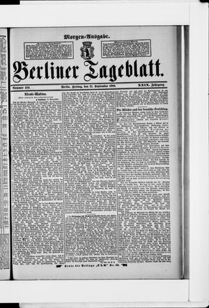 Berliner Tageblatt und Handels-Zeitung vom 21.09.1900