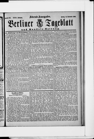 Berliner Tageblatt und Handels-Zeitung vom 21.09.1900