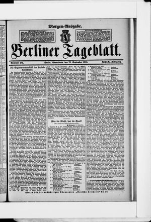 Berliner Tageblatt und Handels-Zeitung vom 22.09.1900