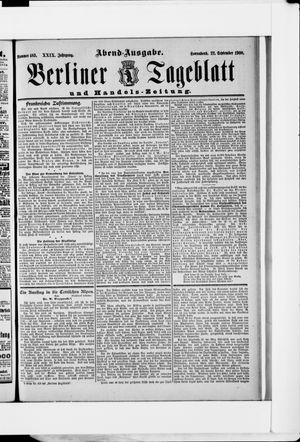 Berliner Tageblatt und Handels-Zeitung vom 22.09.1900