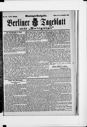 Berliner Tageblatt und Handels-Zeitung vom 24.09.1900