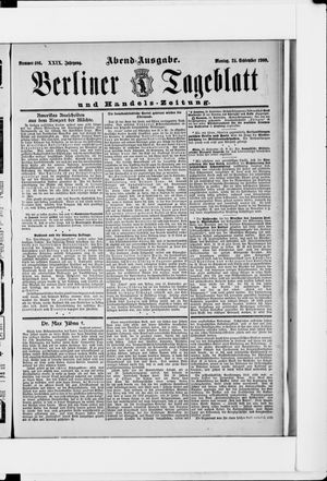 Berliner Tageblatt und Handels-Zeitung vom 24.09.1900