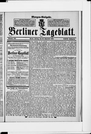 Berliner Tageblatt und Handels-Zeitung vom 28.09.1900