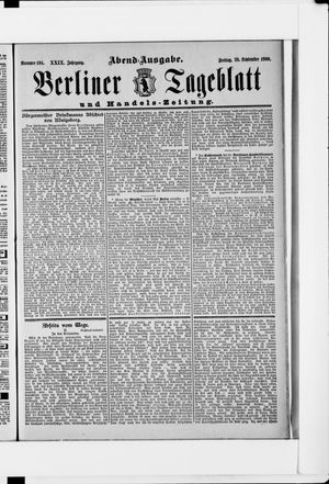 Berliner Tageblatt und Handels-Zeitung vom 28.09.1900