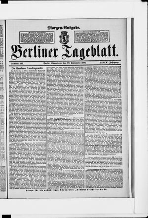 Berliner Tageblatt und Handels-Zeitung vom 29.09.1900