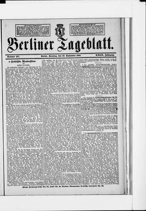Berliner Tageblatt und Handels-Zeitung vom 30.09.1900
