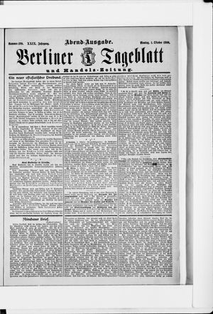 Berliner Tageblatt und Handels-Zeitung vom 01.10.1900