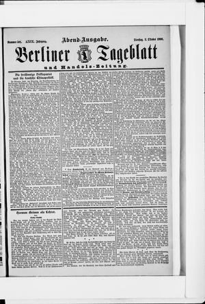 Berliner Tageblatt und Handels-Zeitung vom 02.10.1900