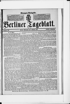 Berliner Tageblatt und Handels-Zeitung vom 03.10.1900