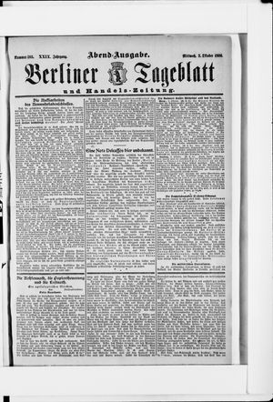 Berliner Tageblatt und Handels-Zeitung vom 03.10.1900