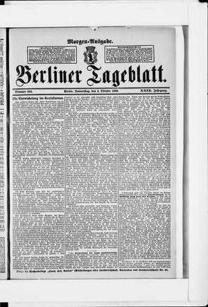 Berliner Tageblatt und Handels-Zeitung vom 04.10.1900