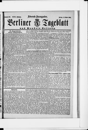 Berliner Tageblatt und Handels-Zeitung on Oct 5, 1900