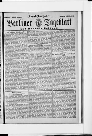 Berliner Tageblatt und Handels-Zeitung vom 06.10.1900