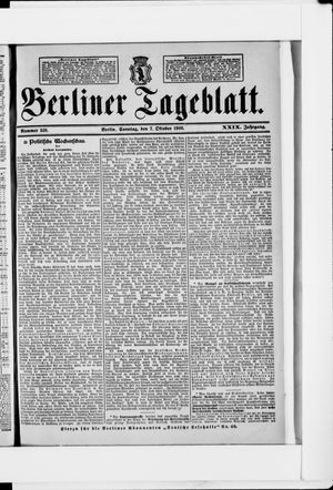Berliner Tageblatt und Handels-Zeitung vom 07.10.1900