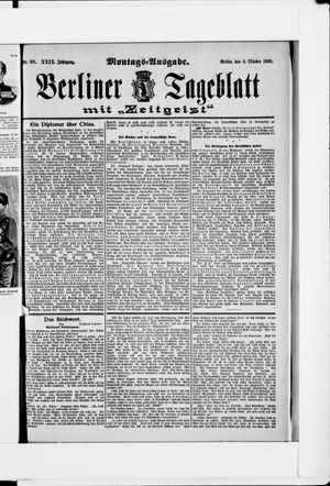 Berliner Tageblatt und Handels-Zeitung vom 08.10.1900
