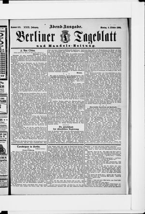 Berliner Tageblatt und Handels-Zeitung vom 08.10.1900