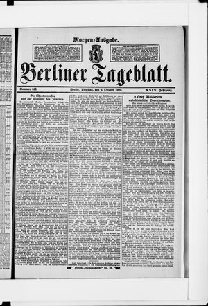 Berliner Tageblatt und Handels-Zeitung vom 09.10.1900