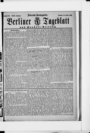 Berliner Tageblatt und Handels-Zeitung vom 10.10.1900