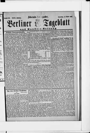 Berliner Tageblatt und Handels-Zeitung vom 11.10.1900