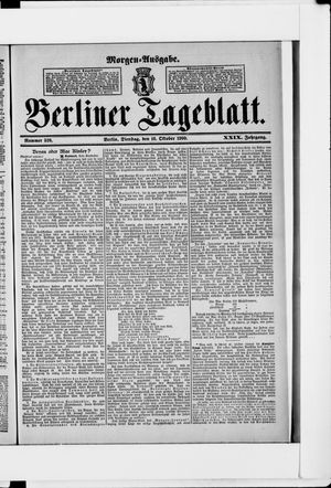 Berliner Tageblatt und Handels-Zeitung vom 16.10.1900