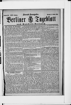Berliner Tageblatt und Handels-Zeitung vom 17.10.1900