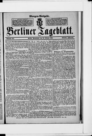 Berliner Tageblatt und Handels-Zeitung vom 20.10.1900