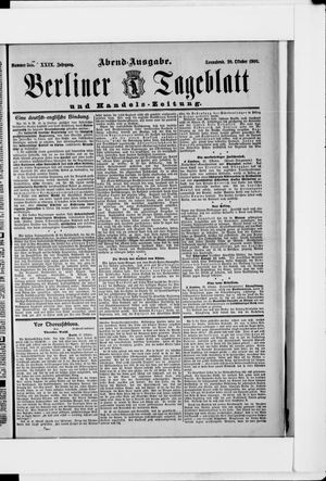 Berliner Tageblatt und Handels-Zeitung on Oct 20, 1900