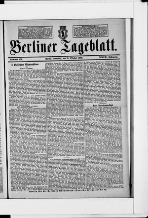 Berliner Tageblatt und Handels-Zeitung vom 21.10.1900