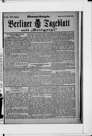 Berliner Tageblatt und Handels-Zeitung vom 22.10.1900