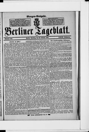 Berliner Tageblatt und Handels-Zeitung vom 23.10.1900