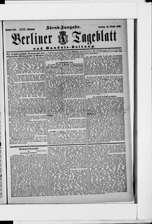 Berliner Tageblatt und Handels-Zeitung vom 23.10.1900