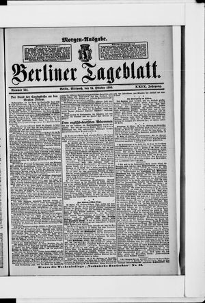 Berliner Tageblatt und Handels-Zeitung vom 24.10.1900