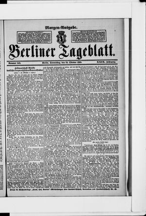 Berliner Tageblatt und Handels-Zeitung vom 25.10.1900