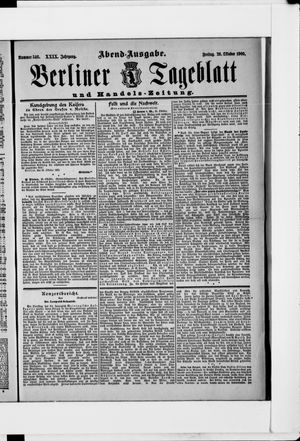 Berliner Tageblatt und Handels-Zeitung vom 26.10.1900