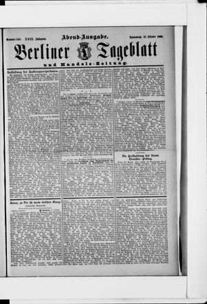 Berliner Tageblatt und Handels-Zeitung vom 27.10.1900