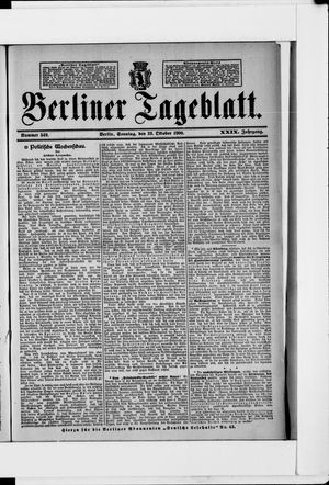 Berliner Tageblatt und Handels-Zeitung vom 28.10.1900