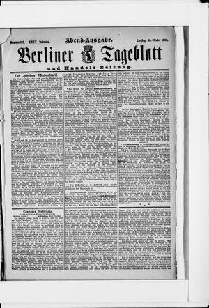 Berliner Tageblatt und Handels-Zeitung vom 30.10.1900