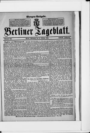 Berliner Tageblatt und Handels-Zeitung on Oct 31, 1900
