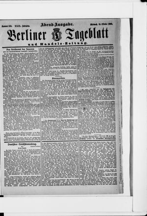 Berliner Tageblatt und Handels-Zeitung on Oct 31, 1900
