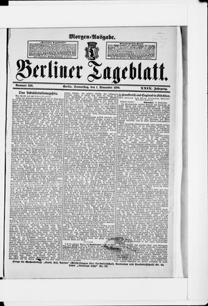 Berliner Tageblatt und Handels-Zeitung vom 01.11.1900