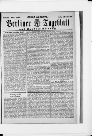 Berliner Tageblatt und Handels-Zeitung vom 02.11.1900