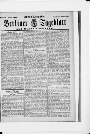 Berliner Tageblatt und Handels-Zeitung vom 03.11.1900
