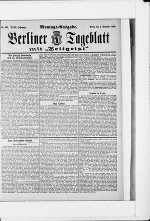 Berliner Tageblatt und Handels-Zeitung vom 05.11.1900