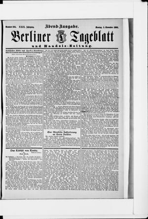 Berliner Tageblatt und Handels-Zeitung vom 05.11.1900