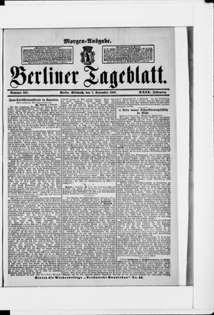 Berliner Tageblatt und Handels-Zeitung vom 07.11.1900